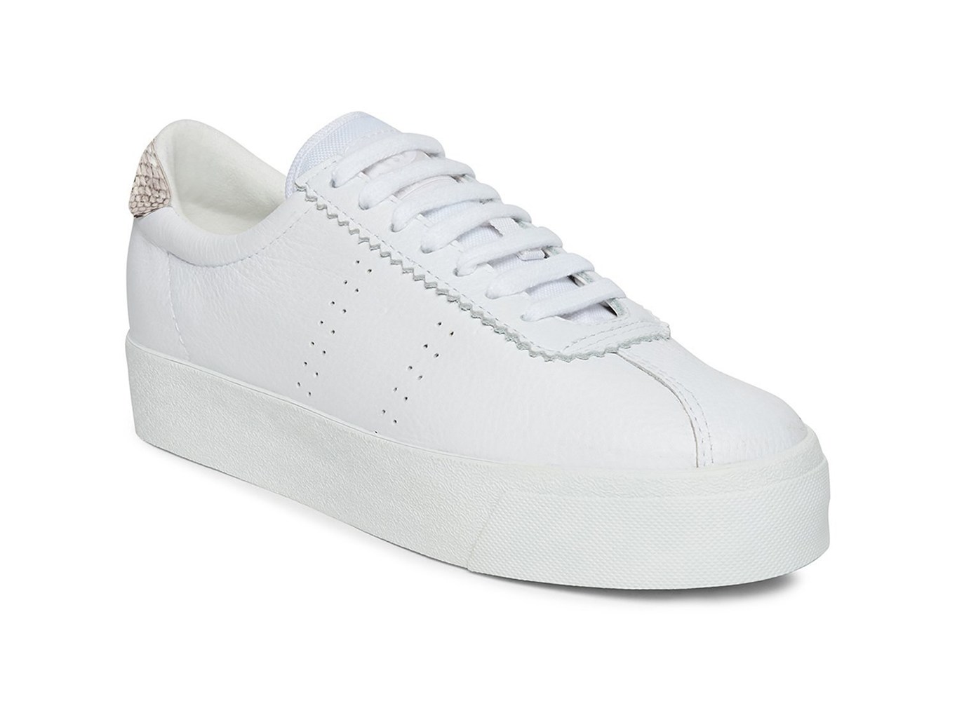 Superga Platform Womens - 2854 Club 3 Leasnakew - White - LTOVR5792